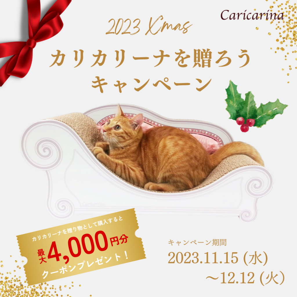 2023クリスマス カリカリーナを贈ろうキャンペーン – 猫の爪とぎ Caricarina(カリカリーナ)